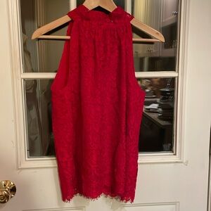 J.crew size XS lace red top bow in back